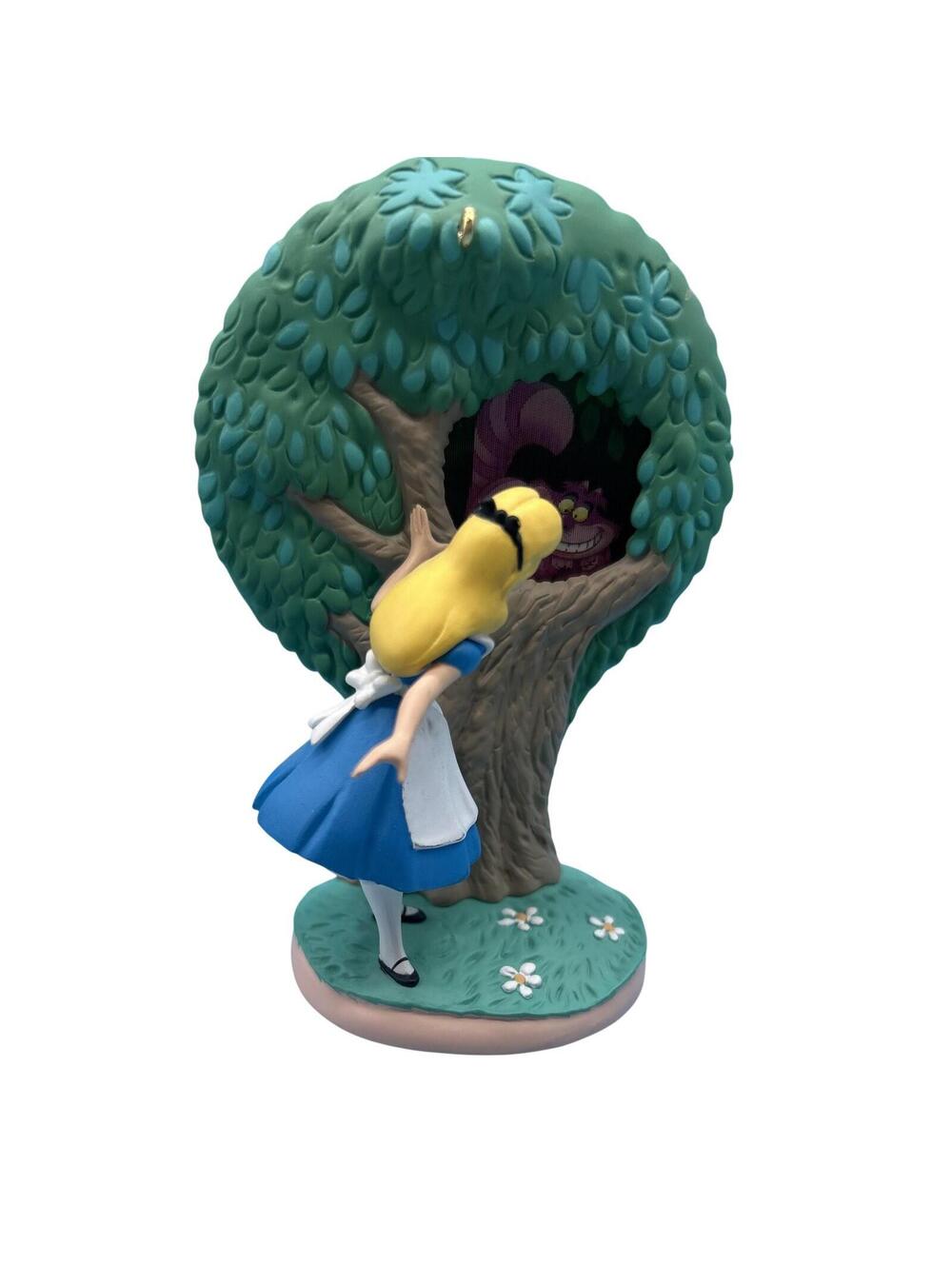 Hallmark Disney Alice In Wonderland Alice Cheshire Cat Tree Ornament Blue 2000